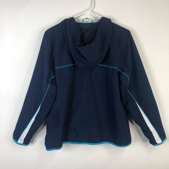 Studio Works Navy blue casual athleisure hooded zip front jacket size Medium - Picture 7 of 11
